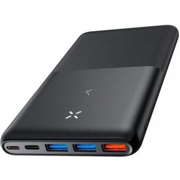 Ksix Powerbank Ultra Slim 20000mAh 22.5W con Tecnología PD, Carga Simultánea, 3x USB-A, 1x USB-C Negra