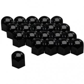Tapa Tuerca de Rueda Universal 19 mm Acero Negro - Set de 20 Piezas