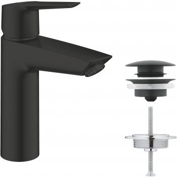 Grifo Monomando Grohe Start M Negro Mate con Vaciador Automático, Tamaño M, Metal