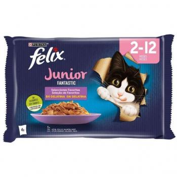 Felix Fantastic Junior Multipack Surtido en Gelatina para Gatitos - 12x85 gr