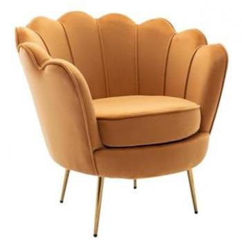 Sillón de Terciopelo Dandelion - Amarillo Mostaza - Diseño Contemporáneo de Pascal Morabito