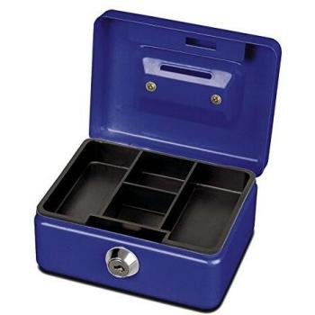 Caja de Dinero MAUL con Ranura para Monedas y Cerradura 125x95x60mm Azul