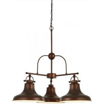 Lámpara colgante Dallas Steel Brown 3 bombillas 65cm E27
