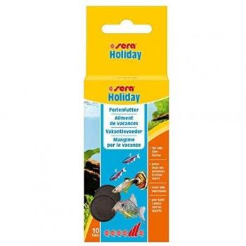 Sera Holiday Comida de Fusión Lenta para Peces Ornamentales, 10 Tabletas
