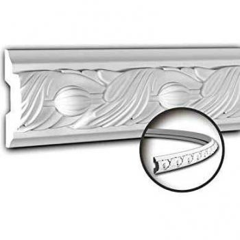 Moldura Decorativa Flexible de Estuco Rococó Barroco Blanca 2 m Profhome