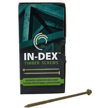 Tornillos de Madera Hexagonales de Alta Resistencia Timco 6.7mm x 150mm - Pack de 50 - Verde Orgánico