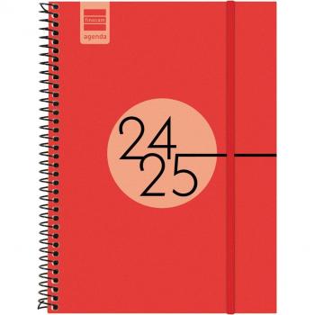 Agenda Finocam Espiral E10 SVH Cierre c/Goma Rojo 2024-2025