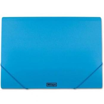 MKtape Carpeta de Solapas Portadocumentos - Cierre de Gomas - Tamaño Folio - Color Azul Neon