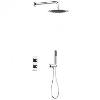 Conjunto de ducha encastrable con grifo mezclador termostático - Color níquel pulido - TIMAVO