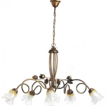 Lámpara de techo colgante ARIANNA 5 Metal Bronce Claro con varios brazos Flower