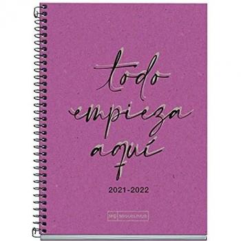Miquelrius - Agenda Escolar 2021-2022, Tamaño Activa 11.7 x 17.4 cm, Día Página, Recycled Rosa, Idioma Español