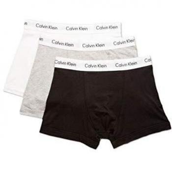 Calvin Klein Men's Cotton Stretch 3-Pack Trunks - Black/White/Grey - XS