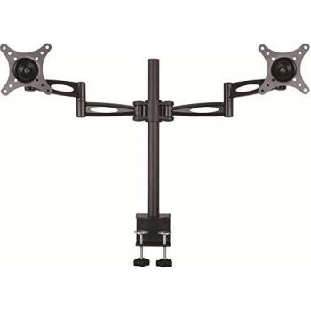 Soporte de mesa para monitor de aluminio en negro para dos monitores extensible inclinable 15° girable 360° para Dell 24 U2414H