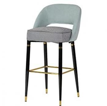 Taburete Velvet Norfolk Azul 51x53x102 cm - Comodidad Duradera | Diseño Ergonómico | Mueble Duradero
