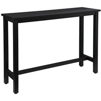 Mesa de Bar Bistro con Estructura de Metal y Tablero MDF 140x40x100cm Negra