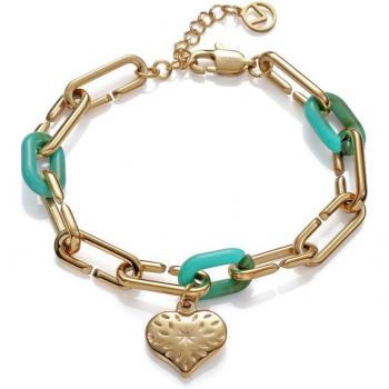 Pulsera Viceroy Kiss de acero dorado con eslabones de resina