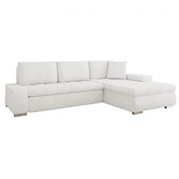 Sofá rinconero Comfivo 147, Boucle Abriamo 04, con función de descanso y caja de ropa de cama, 302x213x80cm