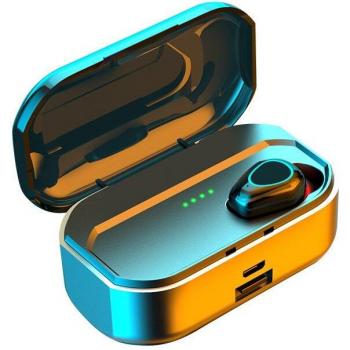 Auriculares inalámbricos TWS deportivos impermeables con Bluetooth, micrófono, control táctil y carga inalámbrica 3500mAh