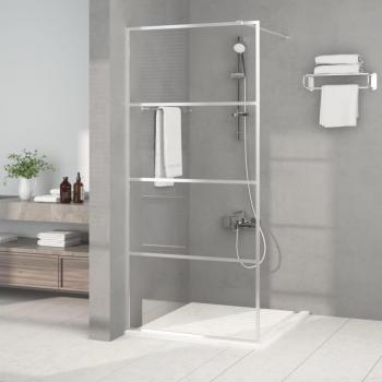 Mampara de ducha de pared en plata 90x195 cm con vidrio transparente ESG