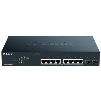 D-Link DGS-1100-10MPV2/E EasySmart Switch Gestionado 8 Puertos Gigabit PoE+ (130W) con 2 Puertos Combo SFP Rack Mountable