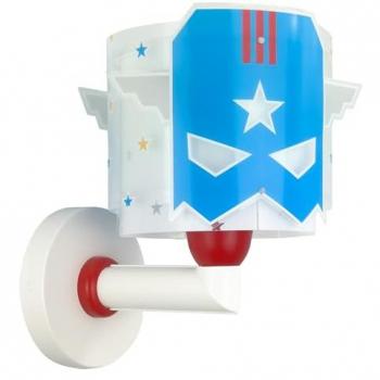 Aplique de Pared Infantil Superhéroe Blue Hero E27 Azul y Blanco