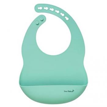 Babero de silicona con bolsillo Nordic verde