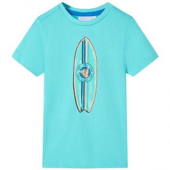 Camiseta infantil de manga corta color aguamarina 140