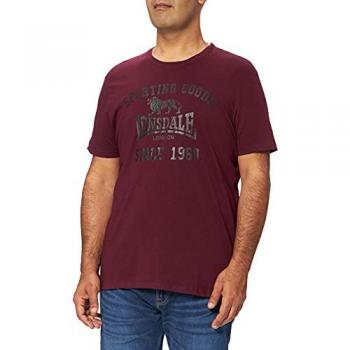 Lonsdale Camiseta De Manga Corta Torbay Pack Doble Multicolor para Hombre, 115086, Black/Oxblood, Talla Small