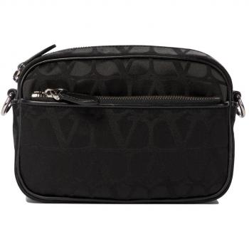 Valentino Garavani Men's Crossbody Bag in Toile Iconographe Technical Fabric in Black