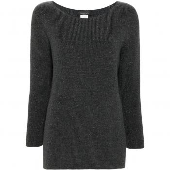 Fabiana Filippi Women's Wool Blend Boatneck Sweater in Grey | Size 38 | MAD214F073I9628186