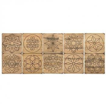 Cabecero Vintage de 5 Piezas con Diseño Hidráulico en Madera Maciza de Pino 200x80cm