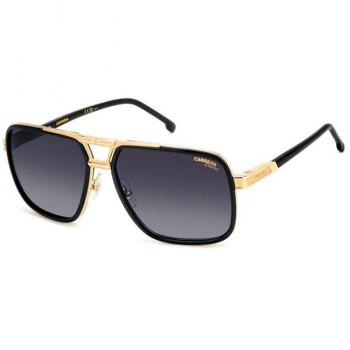 Carrera 1071/S Men's Rectangle Sunglasses - Black/Dark Grey Shaded, Size: 61mm