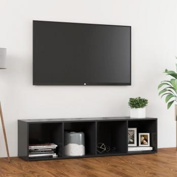 Mueble para TV gris 142,5x35x36,5 cm en madera contrachapada