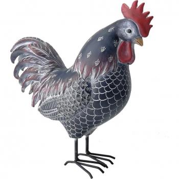 Figura Decorativa Gallo Signes Grimalt, Modelo 3, Color Negro, Dimensiones 11x29x28cm