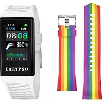 CALYPSO Reloj Modelo K8501/1 de la colección SMARTWATCH, Caja de 23,80/41,30 mm con Correa de Caucho Multicolor para Caballero