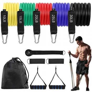 Bearbro Bandas Elasticas Resistencia, Elásticas de Resistencia Set, Bandas de Ejercicios Bandas de expansión, para Entrenamiento de Resistencia, Gimnasio en casa, Yoga, Pilates,Fisioterapia