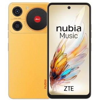 ZTE Nubia Music Smartphone 6.6 HD+ 90Hz, 4GB RAM (+4GB RAM Virtual), 128GB ROM, Doble SIM, Color Zeal Orange, Súper Altavoz 100db, D