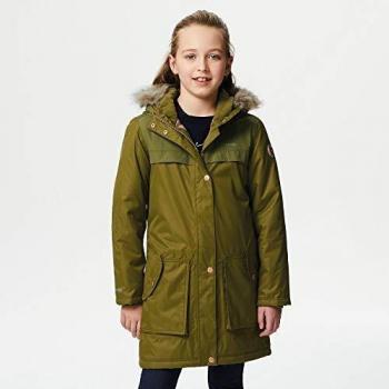 Regatta Halimah Waterproof and Breathable Insulated Reflective Parka Chaqueta, Infantil, Utility Green, 7-8
