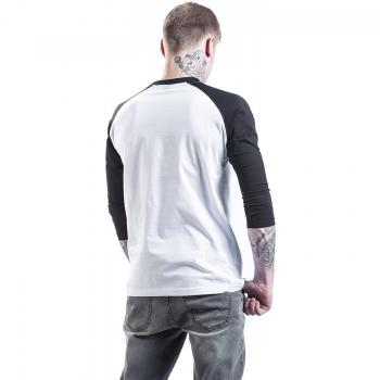 Urban Classics Men's Contrast 3/4 Sleeve Raglan Long-Sleeve T-Shirt - White/Black