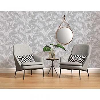 A.S. Création Attractive Floral Glitter Wallpaper, Botanical Design, Silver and White, 10.05m x 0.53m