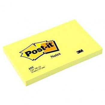 Post-It 655-6 - Pack de 6 bloc de notas adhesivas, 76 x 127 mm, multicolor