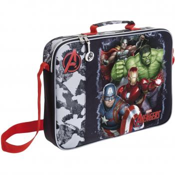 Marvel Avengers Assemble Bolso bandolera, 38 cm, Gris y Negro
