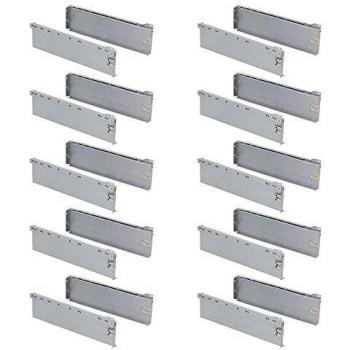 Emuca 3041425 Kita para cajón metálico H118, gris metalizado, L 400mm, Lote de 10pcs