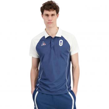Le Coq Sportif Team France Olympic Village Polo Shirt - Navy 2024