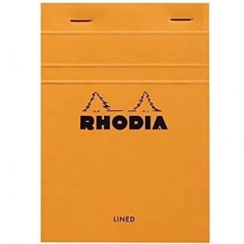 Rhodia A6 Orange Lined Stapled Pad N°13, 10.5x14.8cm, 80 Sheets, 80g