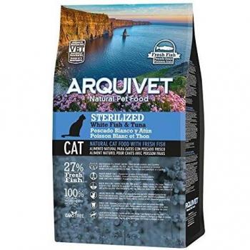 ARQUIVET Pienso de Pescado Blanco y atún 1,5 Kg para Gatos - Pienso Natural de Pescado Fresco y atún para Gatos Adultos esterilizados - Comida Seca para Gatos - Sin transgénicos