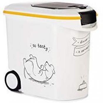 Curver Pet Food Container Dog Silhouette Pattern - Up to 12 kg White 35 L
