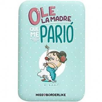 MISS BORDERLIKE - Bateria Externa Wireless Power Bank 10.000 mAh Ole la Madre, Multicolor