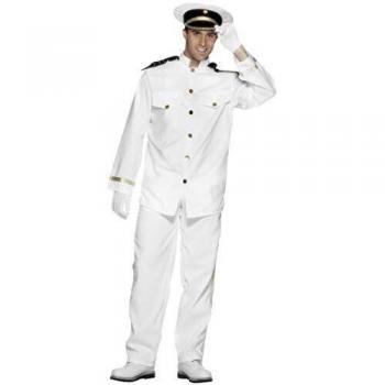 Generique - Disfraz de capitán de la Marina Blanco para Hombre - L
