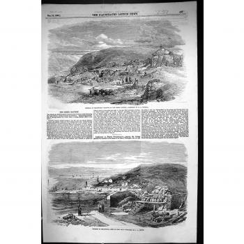 La Impresión Antigua 1855 del Interior Sebastopol Sigue Siendo Batería Stando del Tributario
